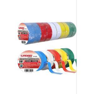 Fita isolante colorida 5 metros com 10 unidades